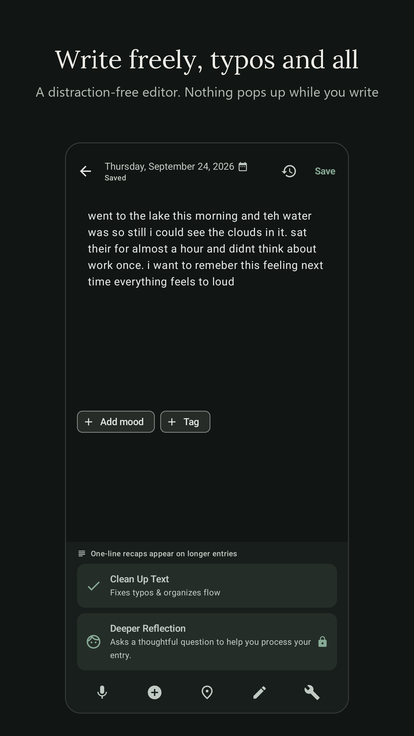 Distraction-free editor